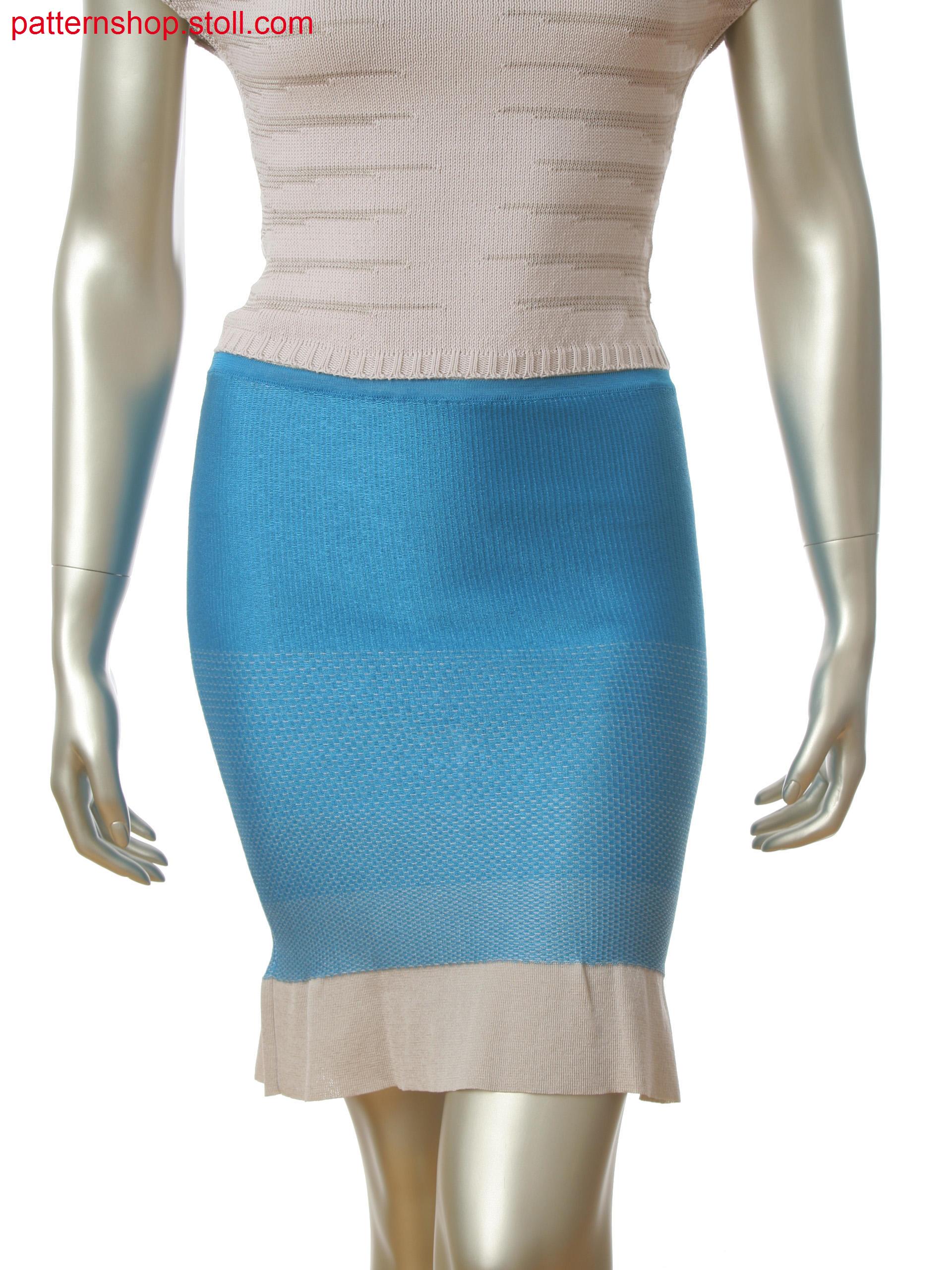 Fully Fashion skirt in 2-color float jacquard with full rib at hem