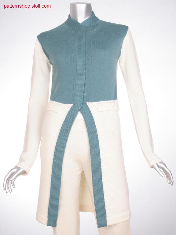 Fitted fully fashion jersey long cardigan / Taillierte FullyFashion Rechts-Links Langstrickjacke