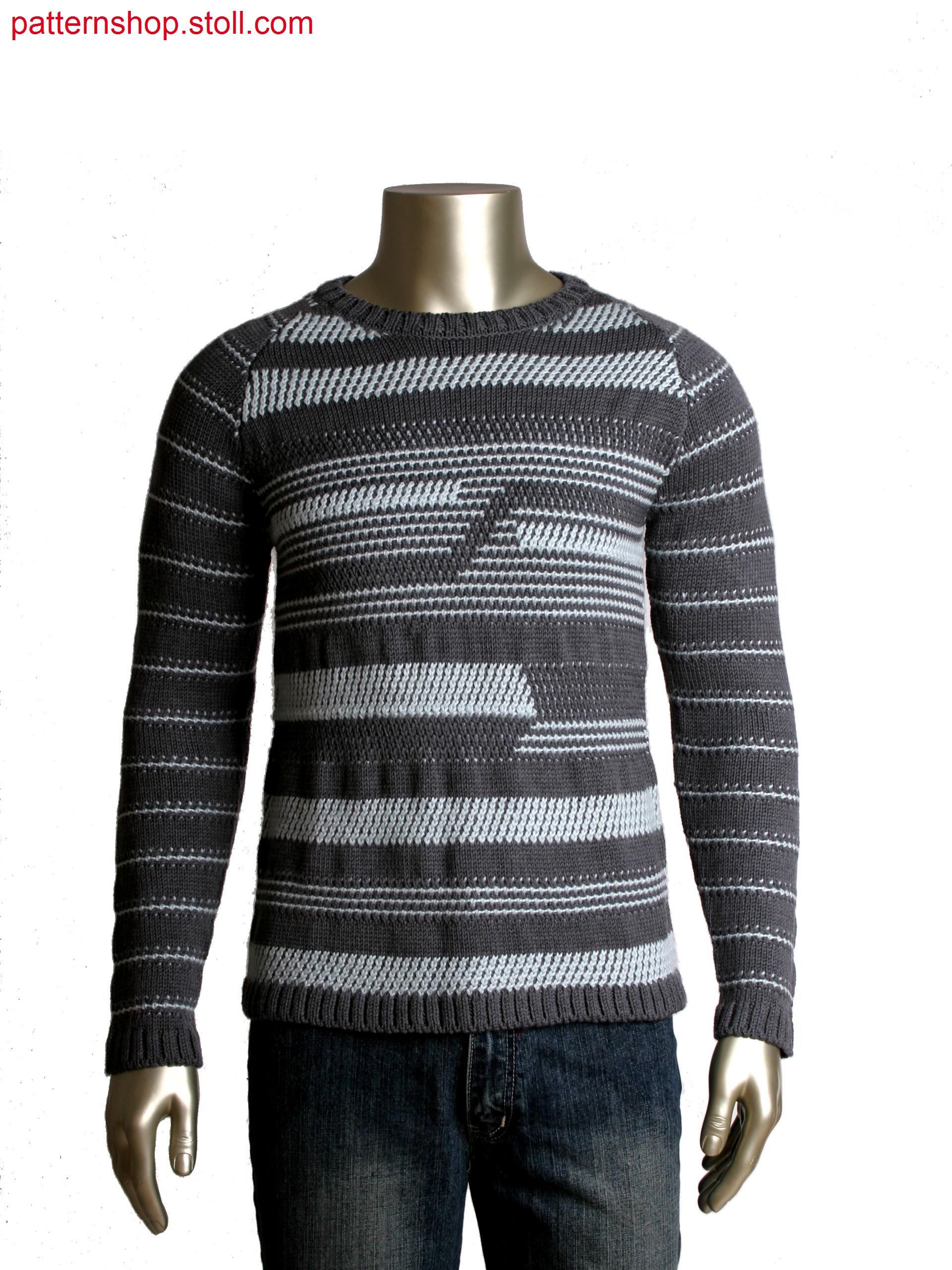 Fully Fashion pullover with 2-colour structured stripes