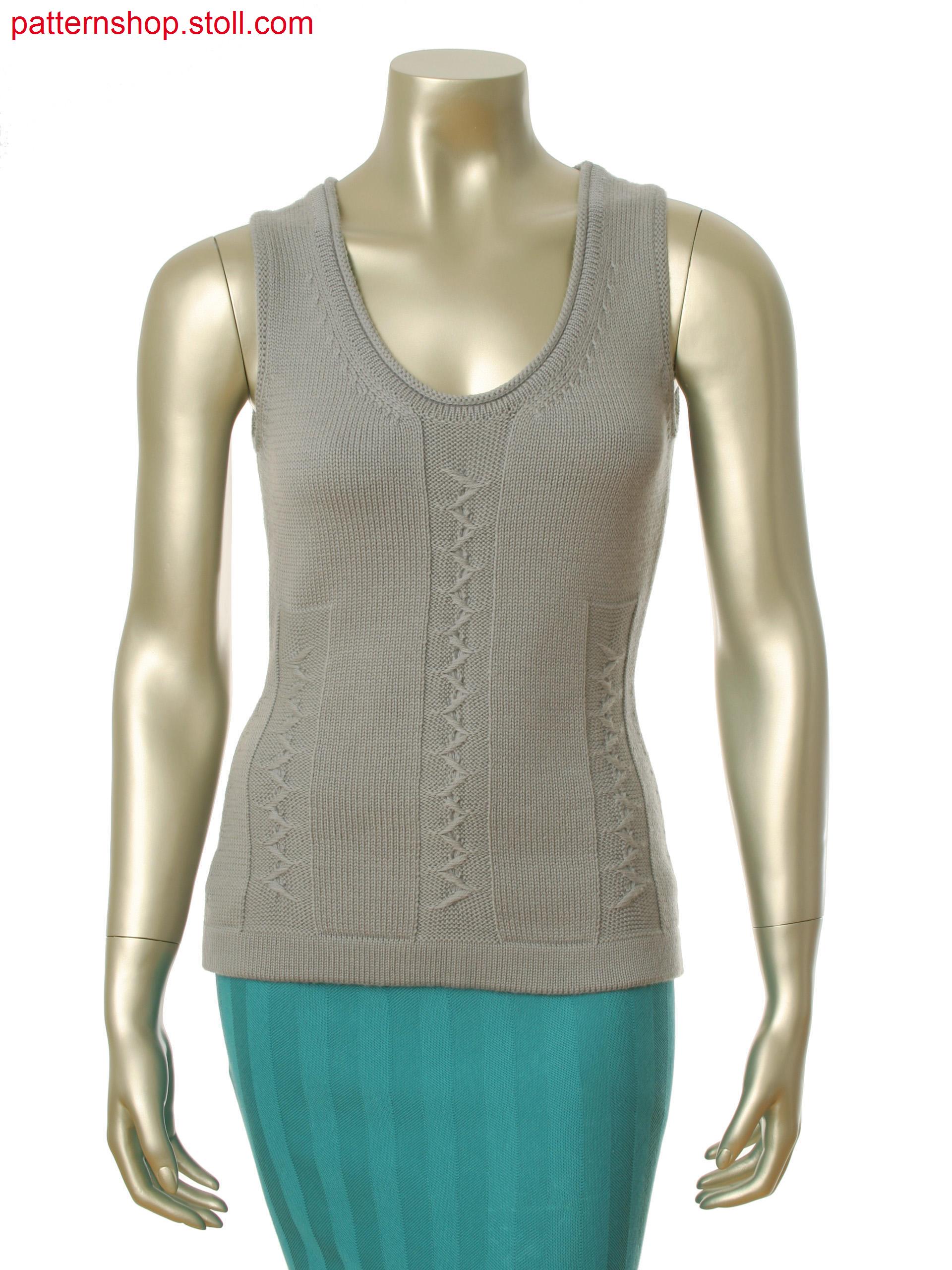 Stoll-flexible gauge&reg 5 gauge optic Fully Fashion top with float structure in zig zag optic