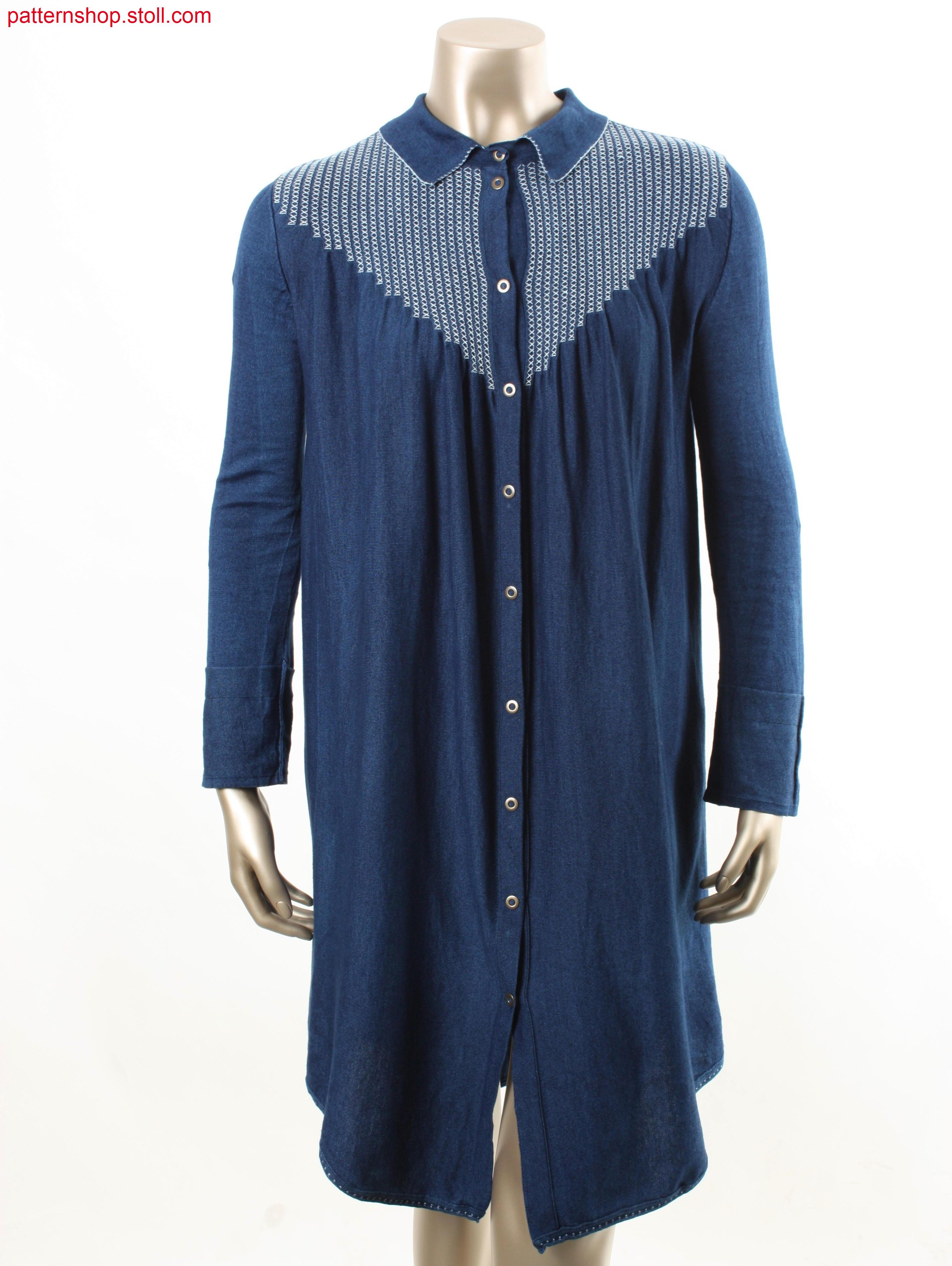 Fully Fashion jersey shirt dress / Fully Fashion Rechts-Links Hemdblusenkleid