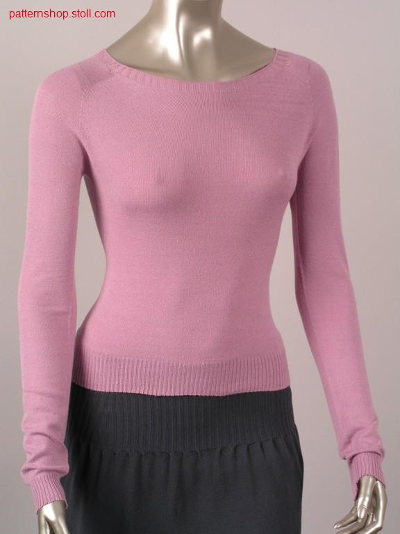 Tailored jersey pullover with special form / Taillierter Recht-Links Pullover mit spezieller Form