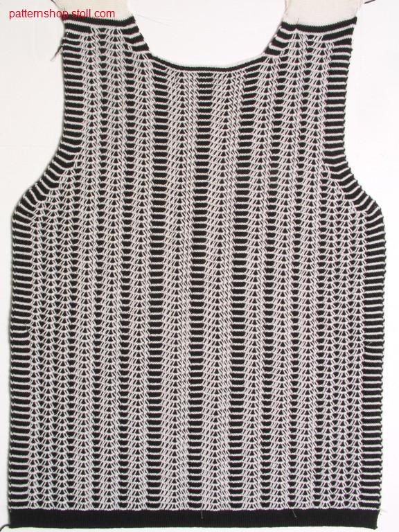 Ringed FF-purl slipover with transfer structure / Geringelter FF-Links-Links Pullunder mit Umh