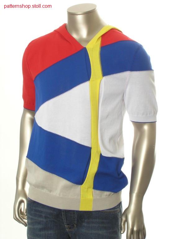 Ringed fully fashion hooded pullover in gore technique / Geringelter Fully Fashion Kapuzenpullover in Spickeltechnik