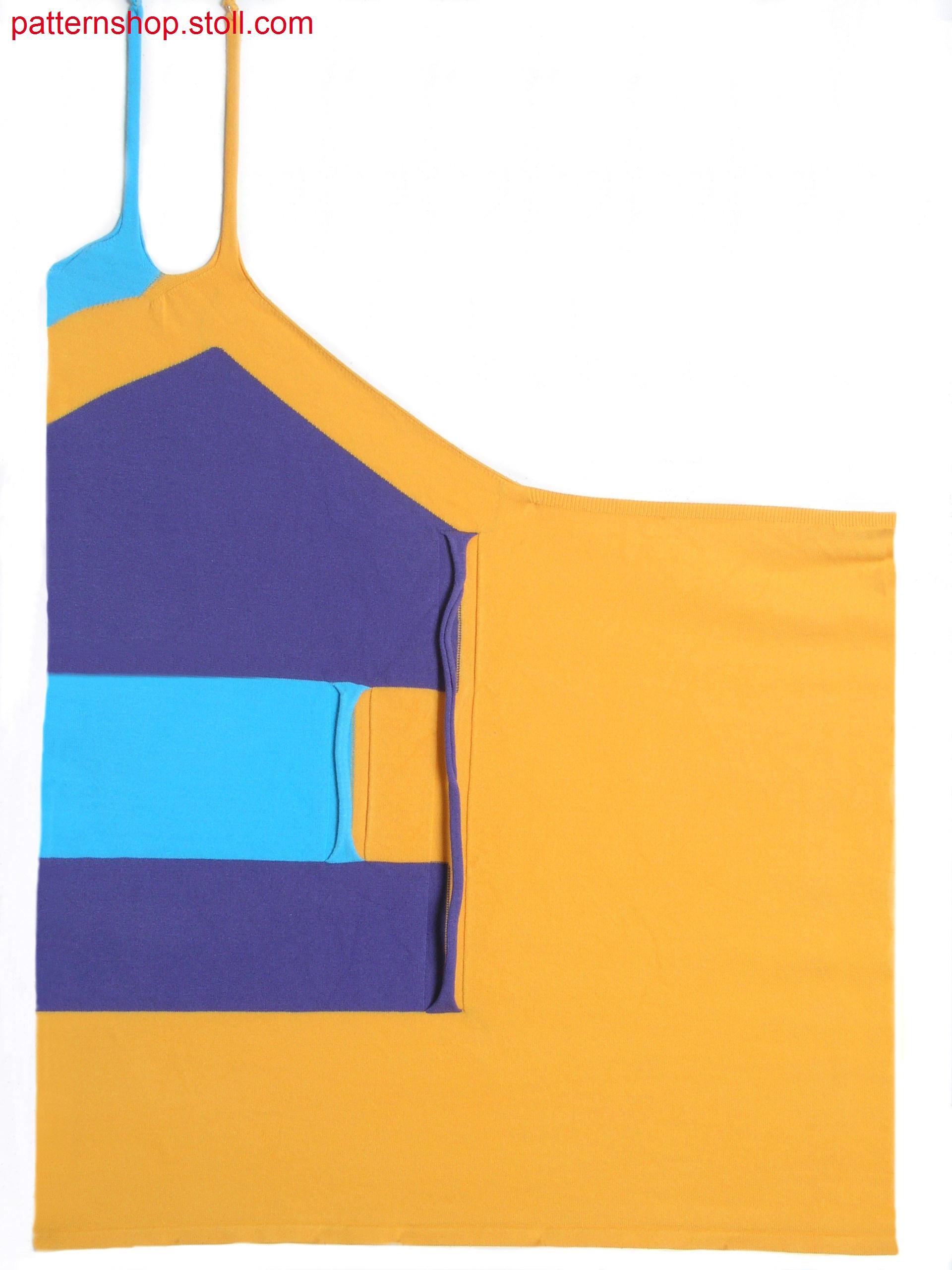 Fully Fashion-intarsia knit component with tape applications/ Fully Fashion-Intarsia Strickteil mit Bandapplikationen