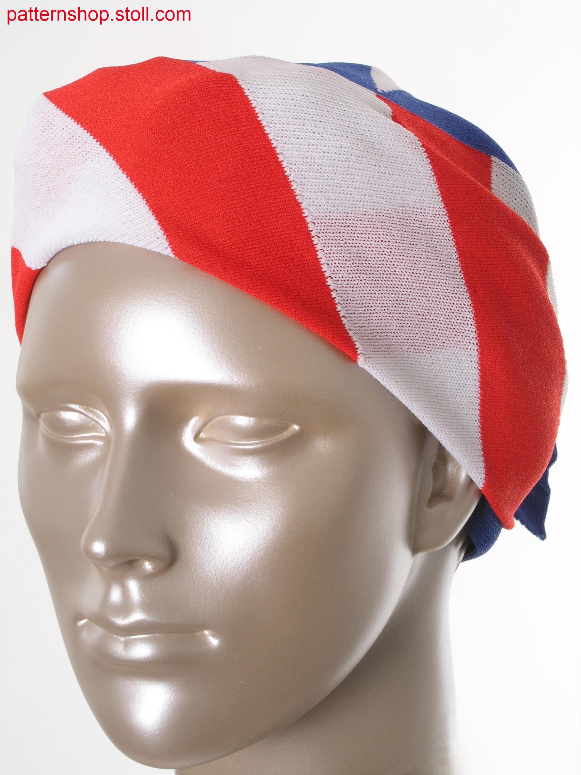 Bandana with intarsia flag motif / Kopftuch mit Intarsia Flaggenmotiv