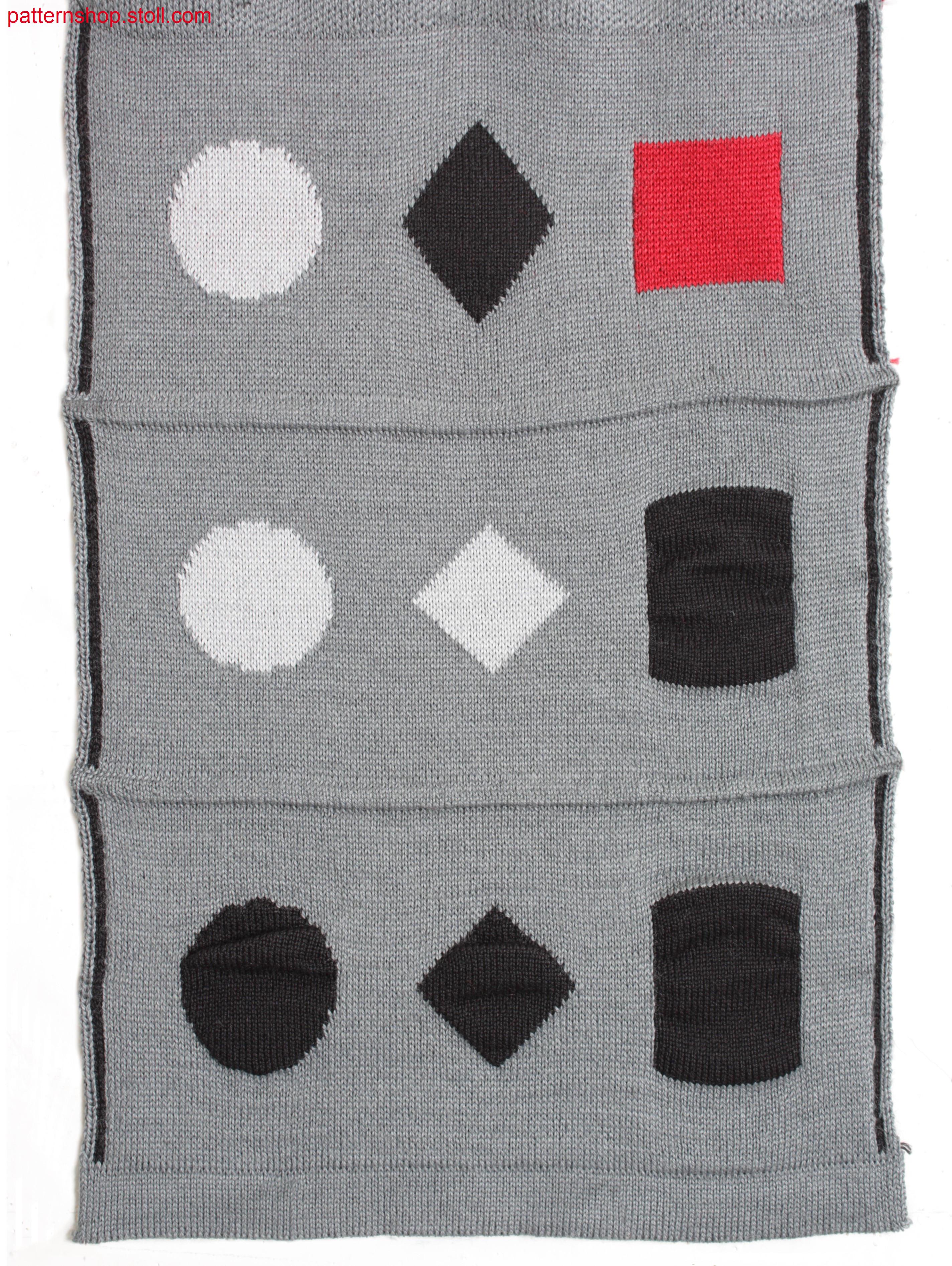 Multi-coloured cross tubular jacquard with cloqu