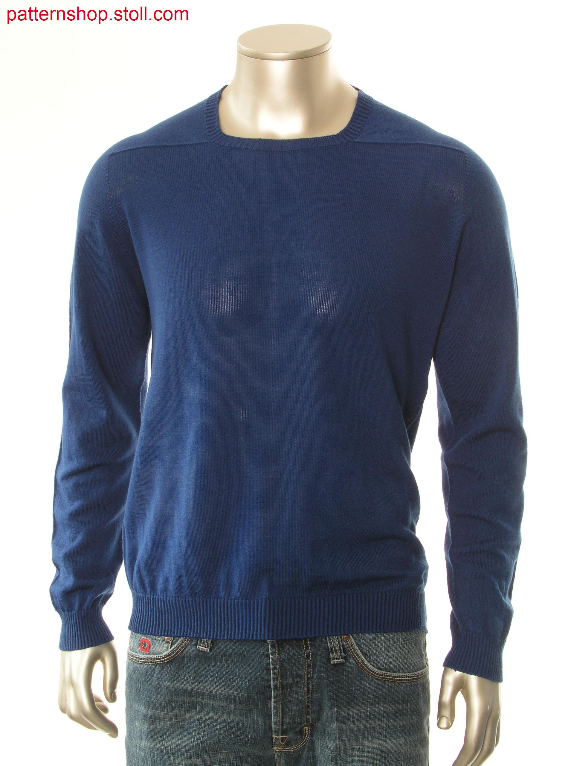 Jersey pullover with saddle shoulder / Rechts-Links Pullovermit Sattelschulter