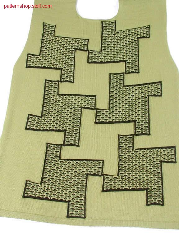 Fully Fashion-Intarsia front with neck opening / Fully Fashion-Intarsia Vorderteil mit Halsausschnitt