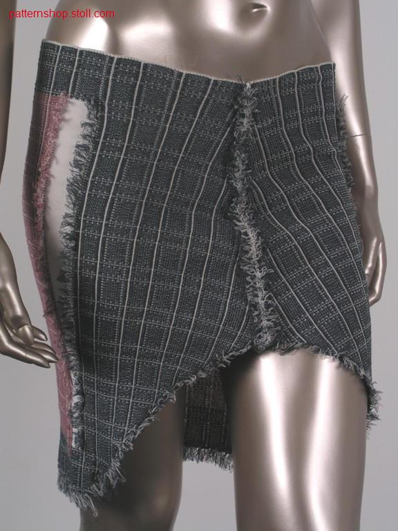 Jacquard-intarsia jeans skirt with fringes / Jacquard-Intarsia Jeansrock mit Fransen