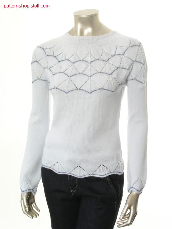 Fitted fair isle pullover with purl-pointelle yoke / Taillierter Fair Isle Pullover mit Links-Links-Petinet Passe