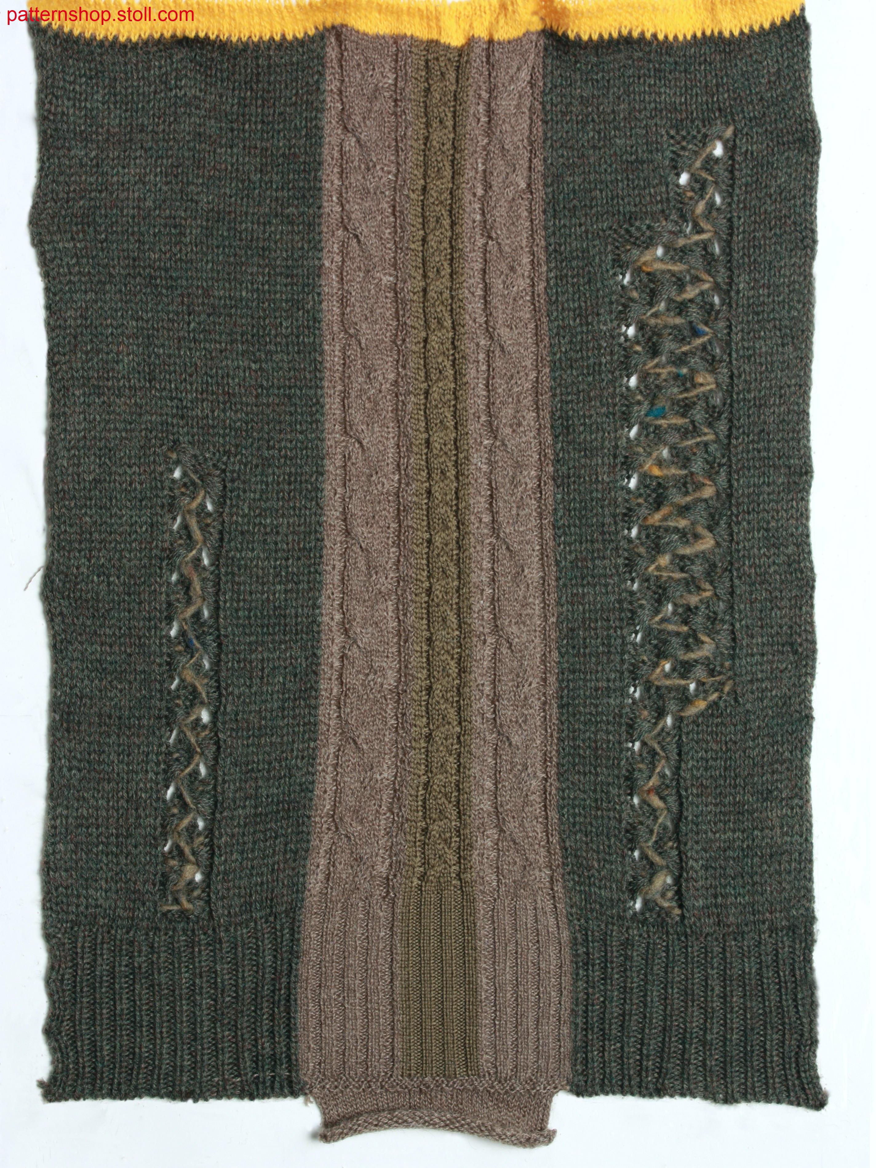 Swatch in jersey structure with fancy stitch / Musterauschnitt in Rechts-Links Struktur mit Zierstich
