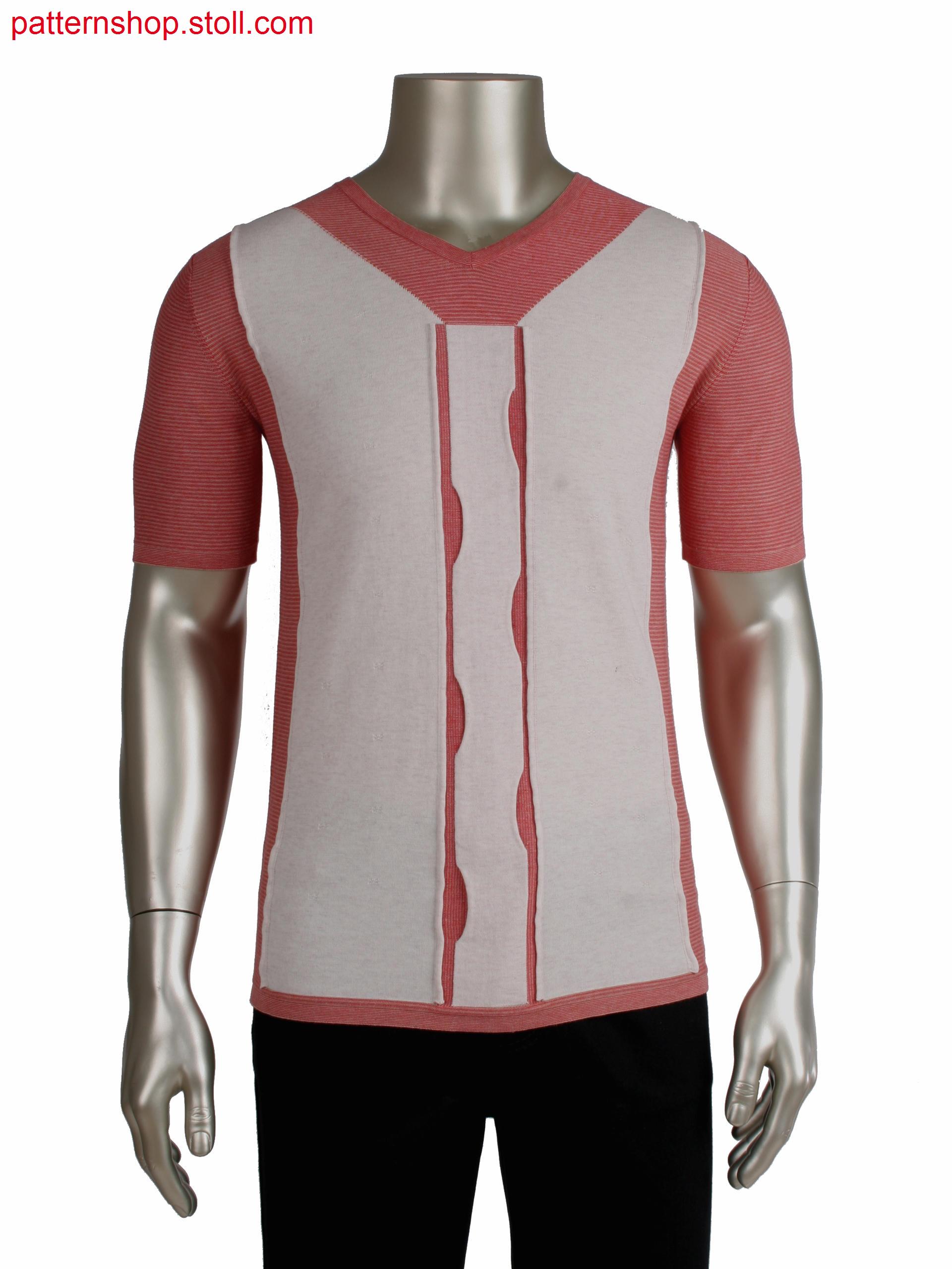 Fully Fashion T-shirt, intarsia with overlapped connection
