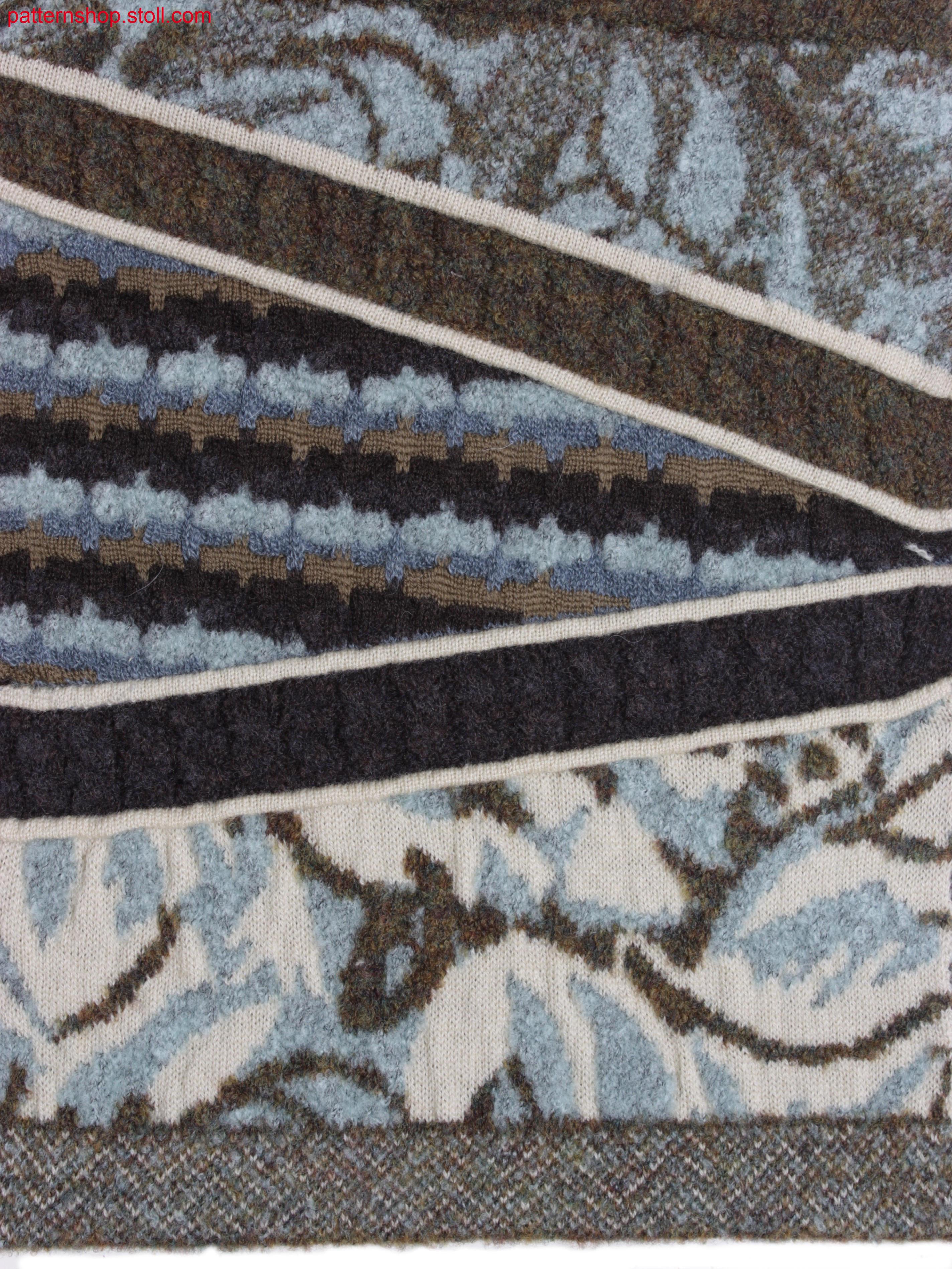 Gored swatch with different jacquard motifs / GespickelterMusterausschnitt mit verschiedenen Jacquard Motiven