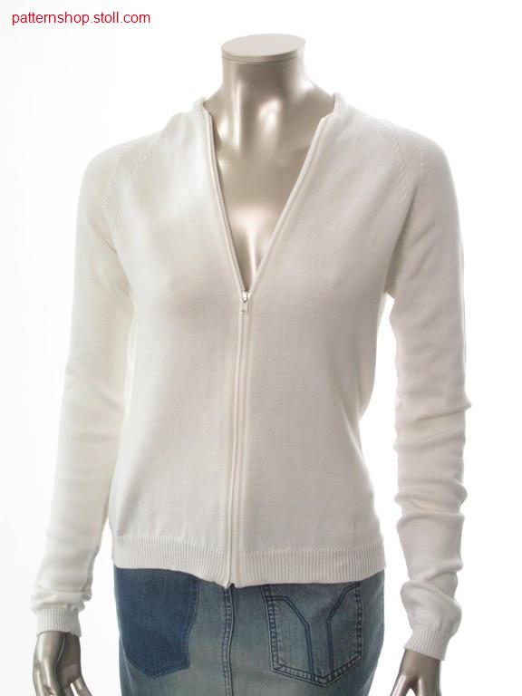 Fitted jersey hooded raglan cardiagn / Taillierte Rechts-Links Kapuzen-Raglanstrickjacke