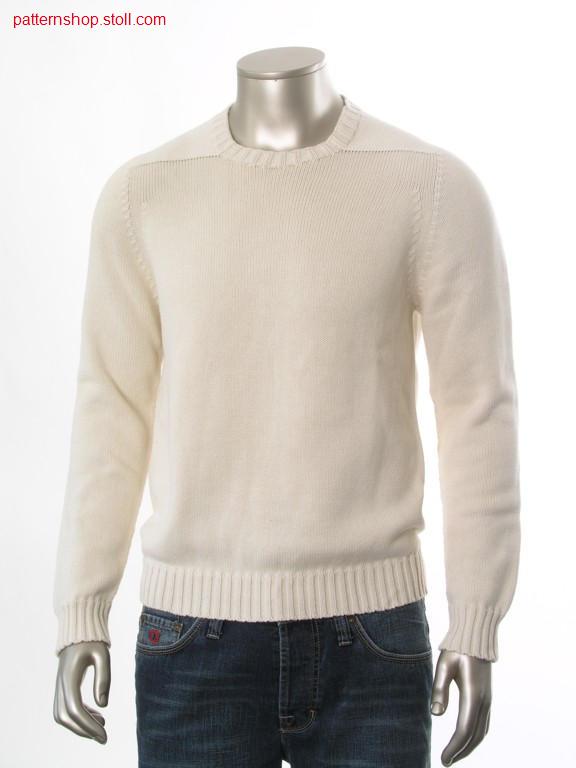 Jersey pullover with saddle shoulder / Rechts-Links Pullovermit Sattelschulter