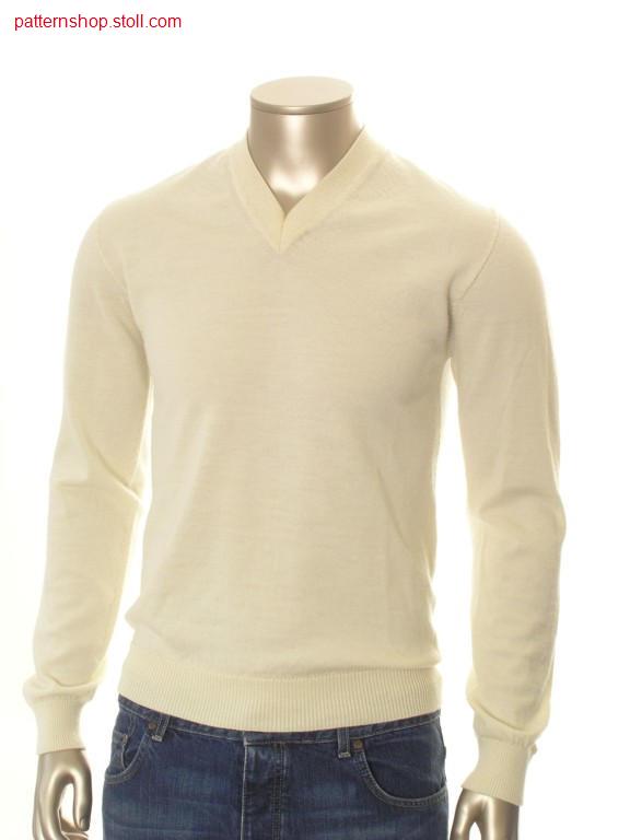 Jersey pullover with insert sleeves / Rechts-Links Pullover mit eingesetzten