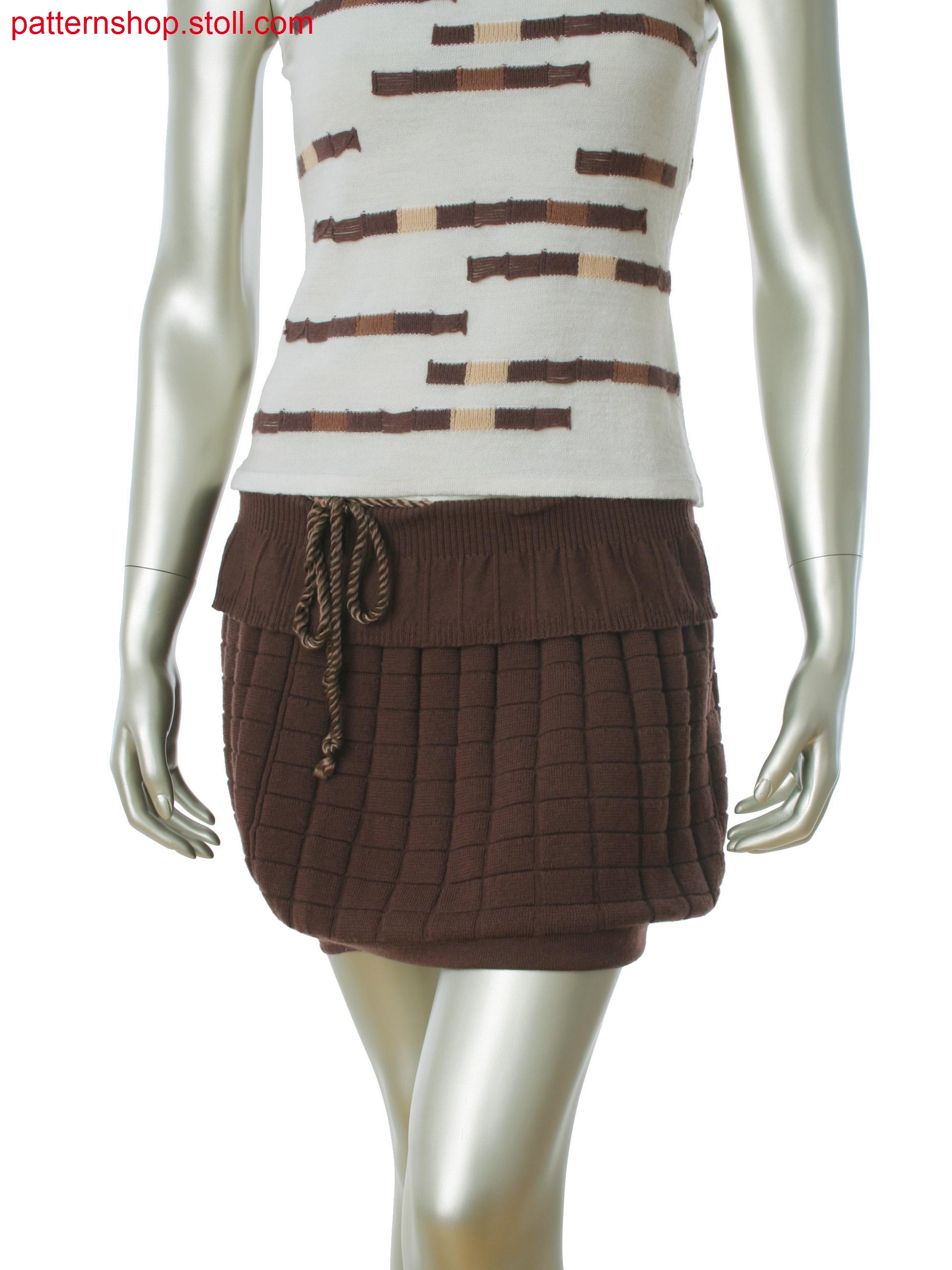 Fully Fashion skirt with 2x2 rib, full rib and single jerseystructure