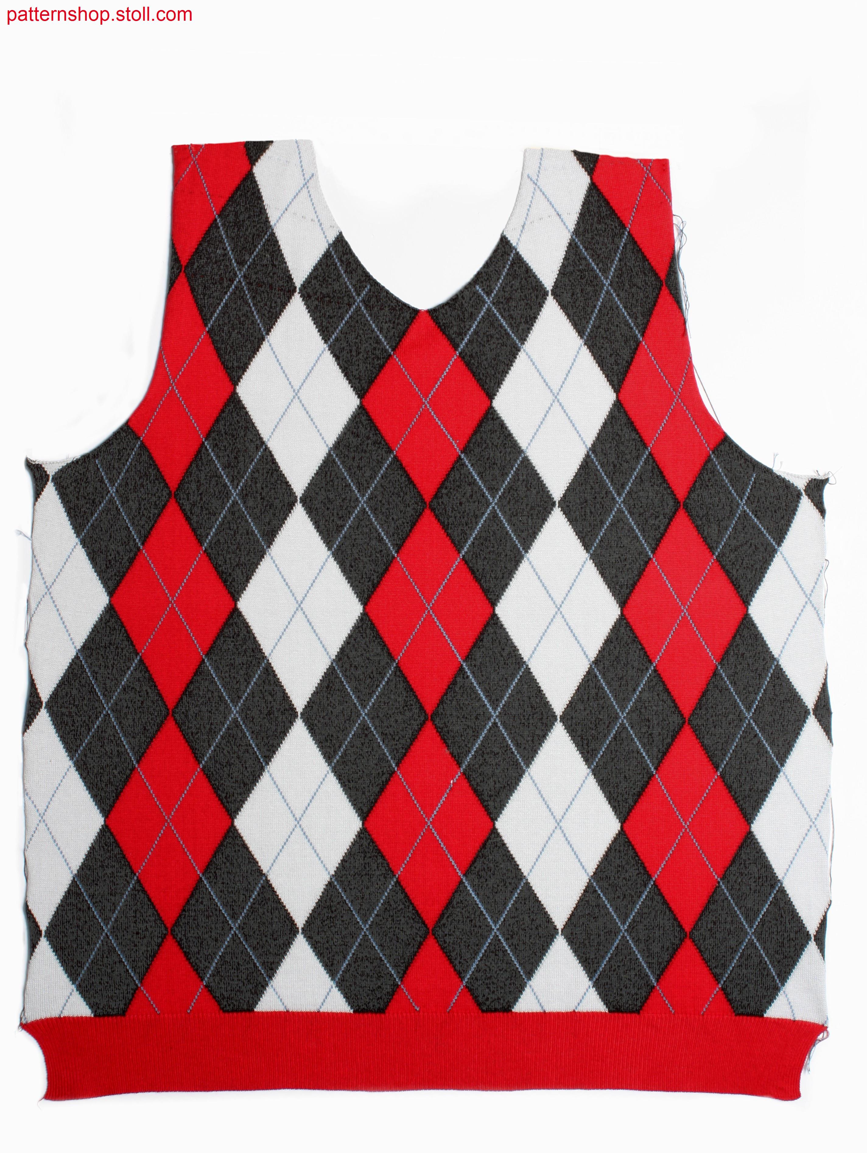 Argyle intarsia pattern with 29(30) intarsia yarn carriers/ Argyle Intarsiamuster mit 29(30) Intarsia Fadenf