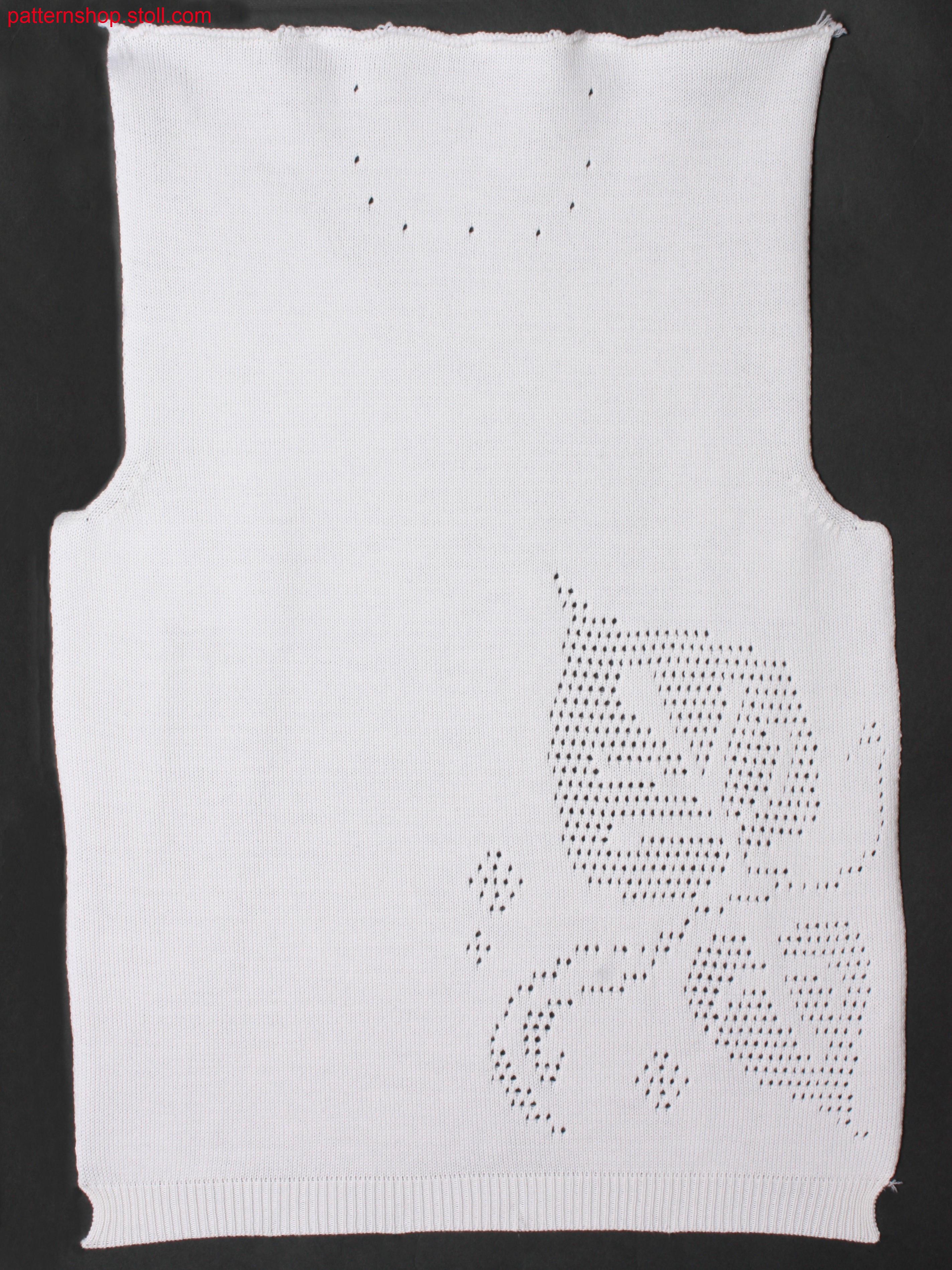 Fully Fashion jersey front in E7 optic with pointelle / Fully Fashion Rechts-Links Vorderteil in E7 Optik mit Petinet