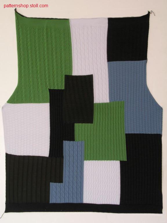 FF-Intarsia front with 2x2 cables, aran / FF-Intarsia Vorderteil mit 2x2 Z