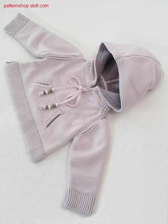 FF-Intarsia baby's hooded pullover with kangaroo pocket / FF-Intarsia Babykapuzenpullover mit K