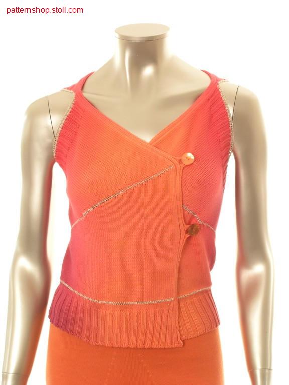 Striped jersey waistcoat in tie-dye-technique / Gestreifte Rechts-Links Weste in Bandana-Technik