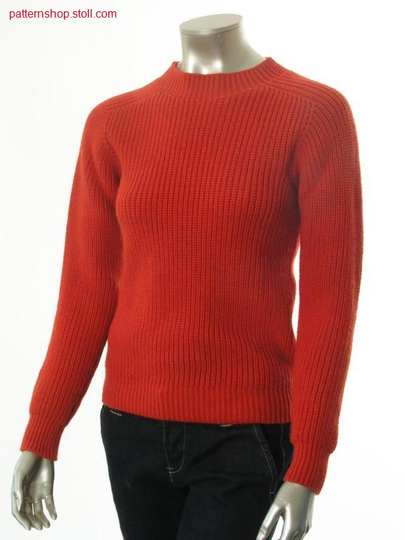Pullover in half-cardigan with saddle shoulder / Perlfang-Pullover mit Sattelschulter