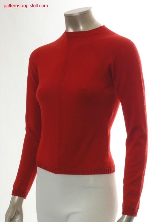 Fitted jersey raglan pullover with pointelle / Taillierter Rechts-Links Raglanpullover mit Petinet