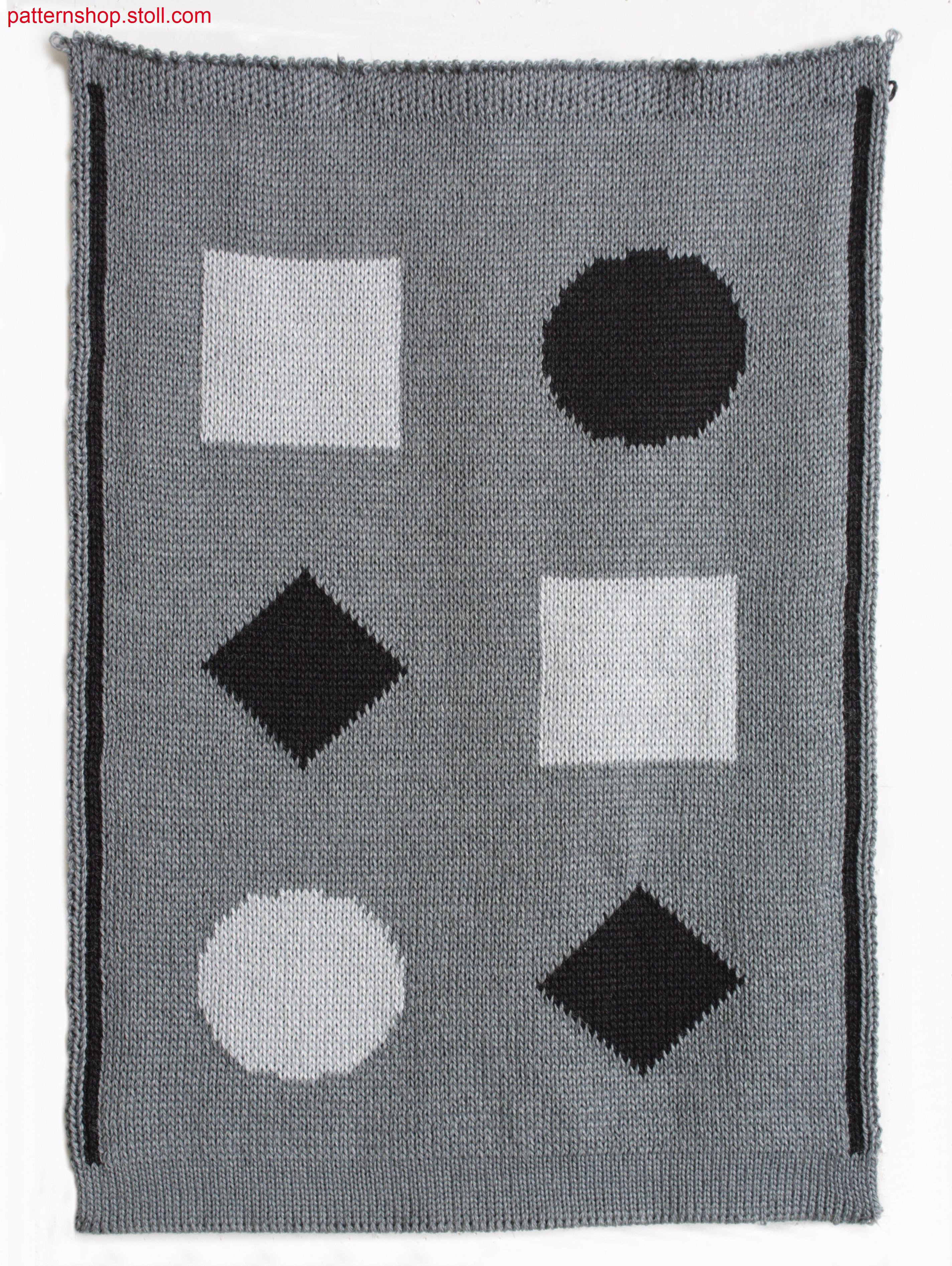 Multi-coloured cross-tubular jacquard fabric / Mehrfarbiges Jacquardgestrick mit Kreuzschlauch