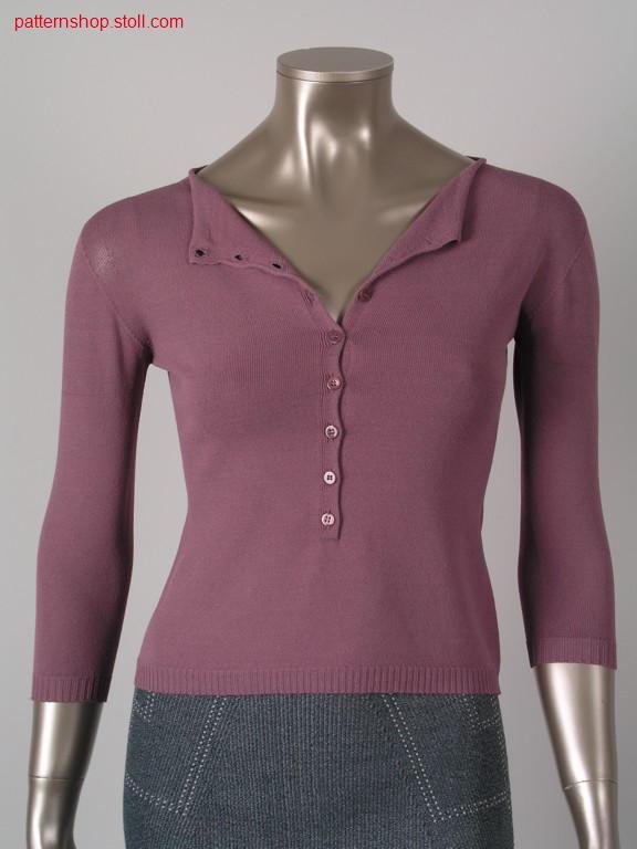 Fitted jersey short pullover / Taillierter Rechts-Links Kurzpullover