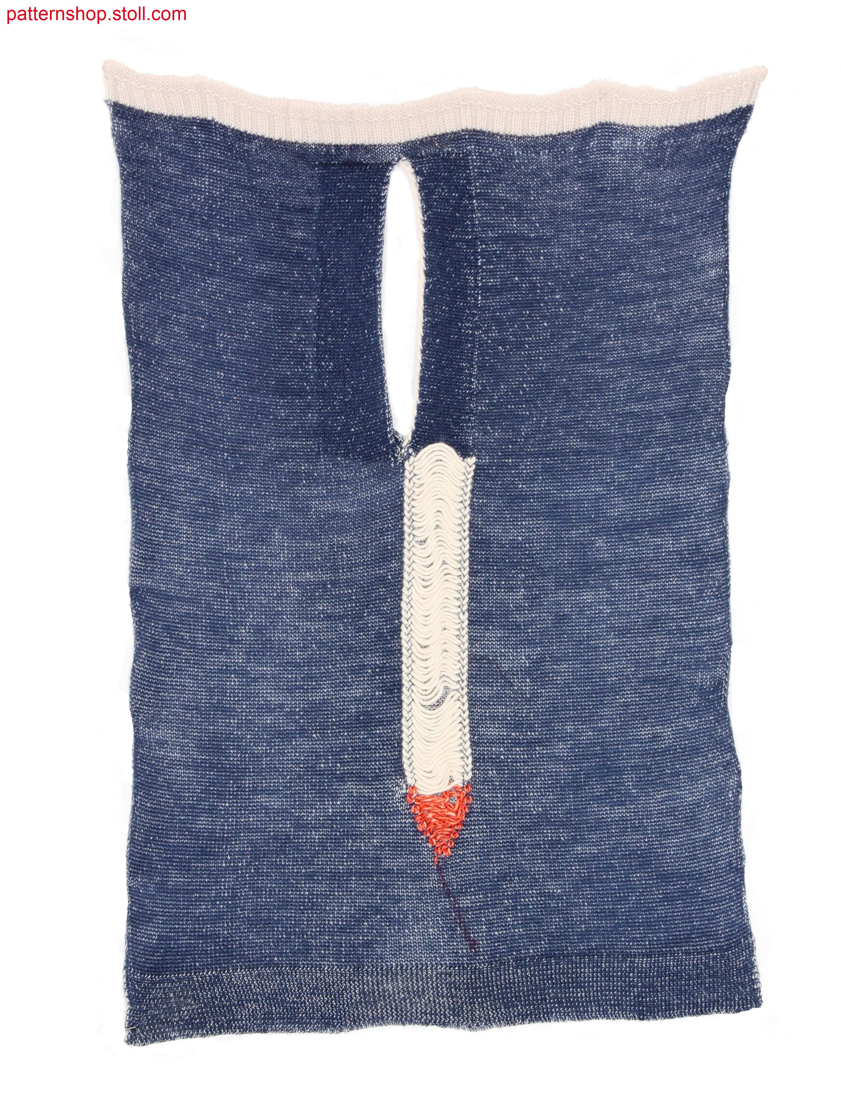 Plated swatch with button panel with floats / Plattierter Musterausschnitt mit Knopfleiste mit Flottungen