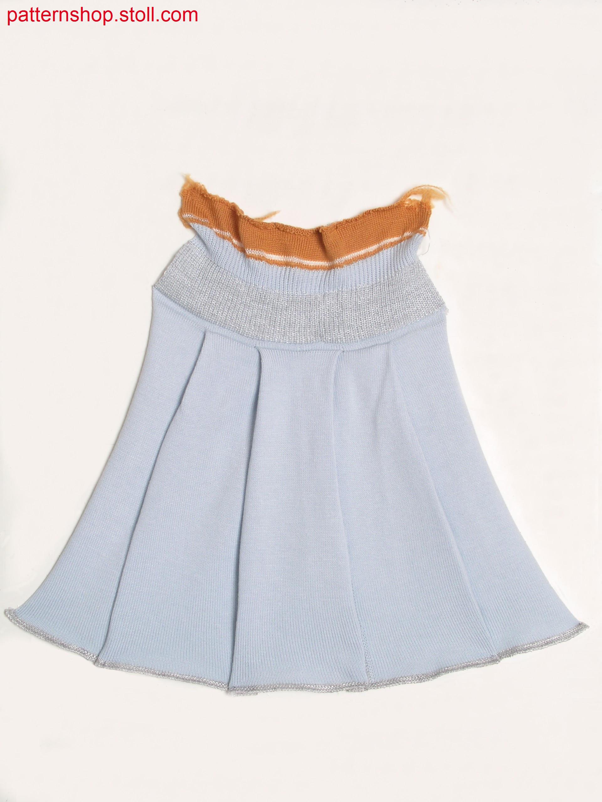 Swatch in intarsia-jersey structure with pleats / Musterausschnitt in Intarsia-Rechts-Links Struktur mit Falten