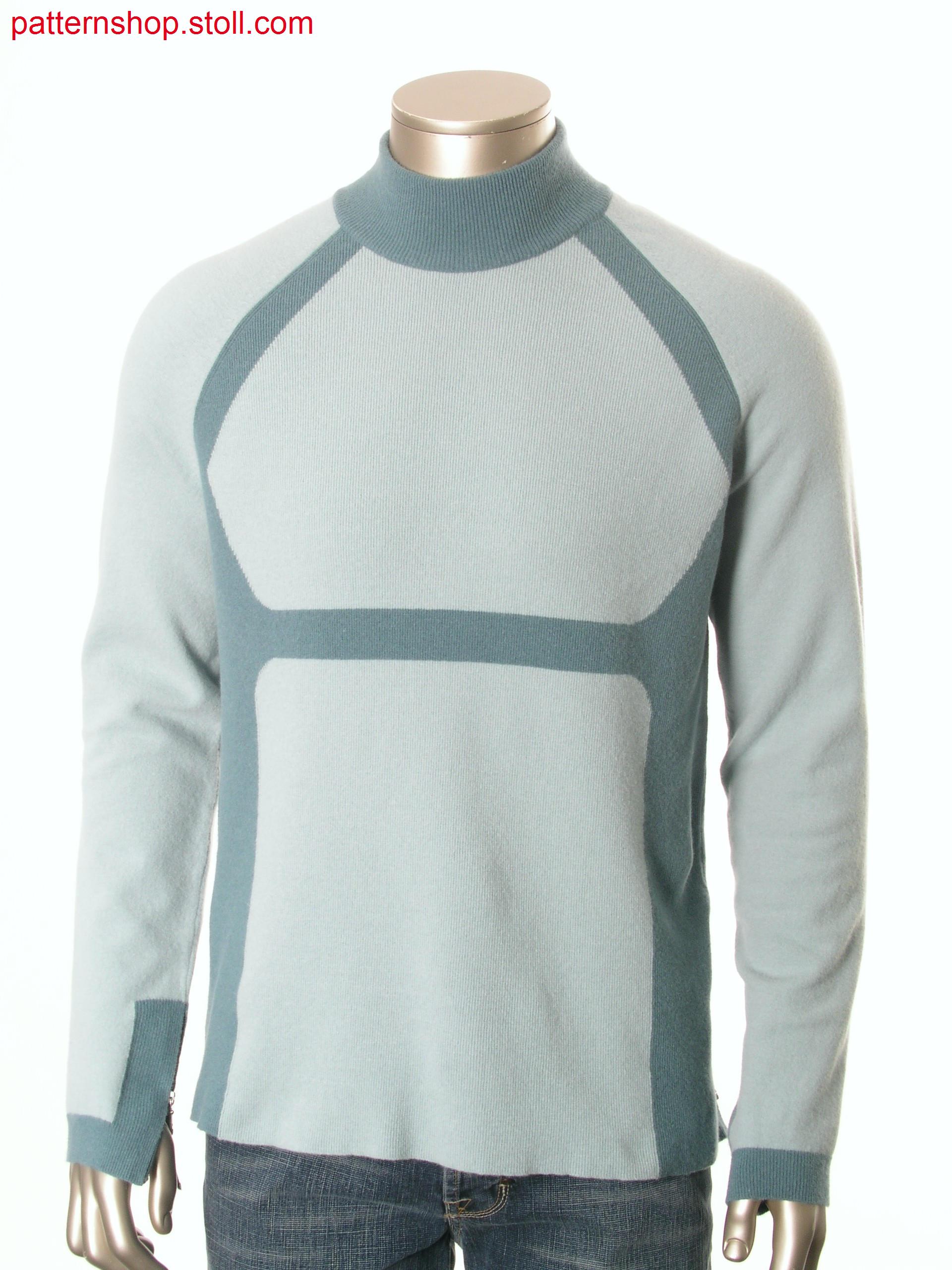 Fully Fashion-intarsia felt raglan pullover / Fully Fashion-Intarsia Filz-Raglanpullover