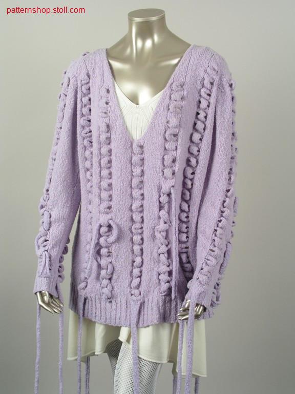 FF-intarsia pullover with wedgeform loops / FF-Intarsia Pullover mit Spickelschlaufen