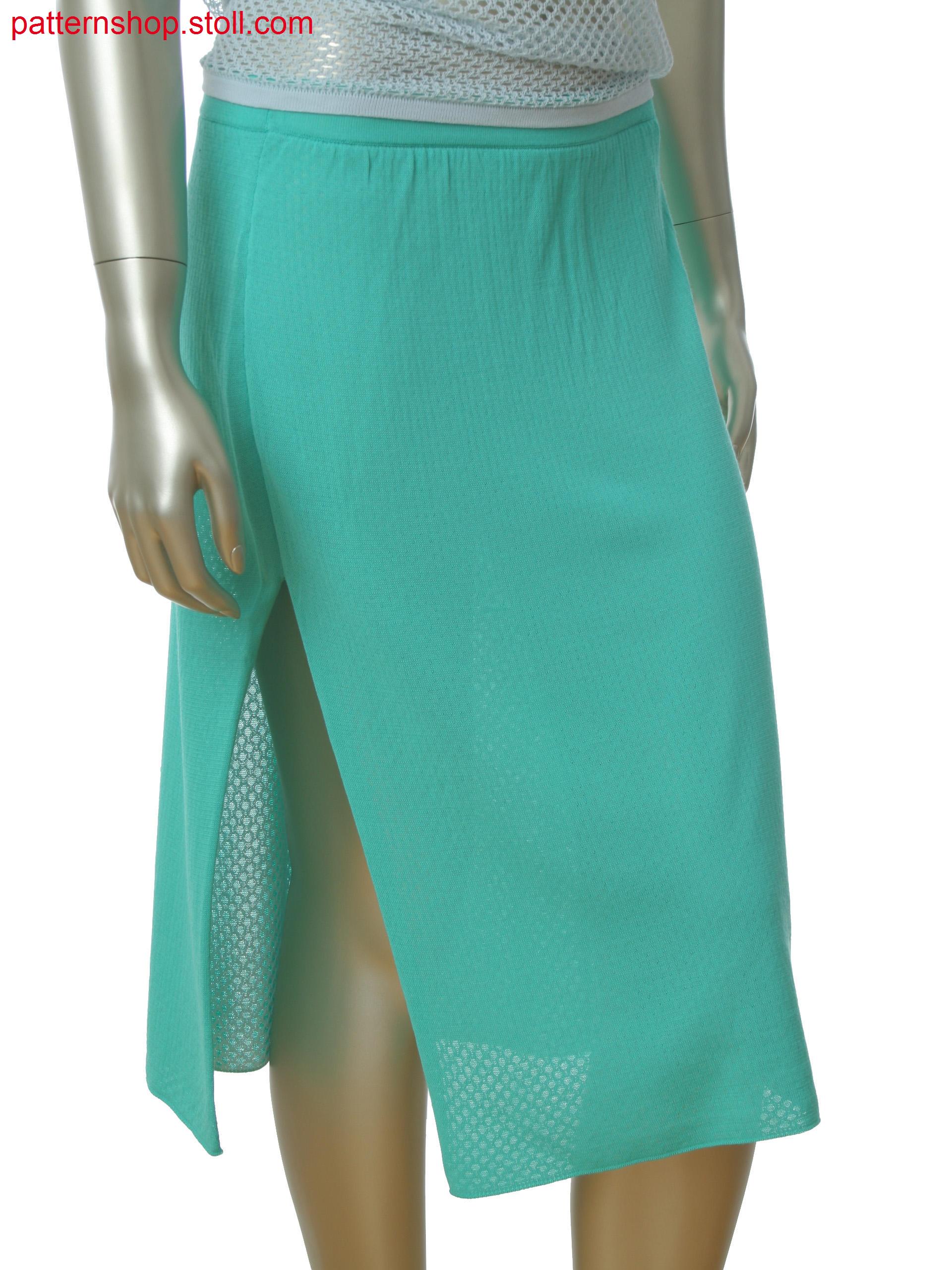 Fully Fashion skirt with one side slit and lace structure