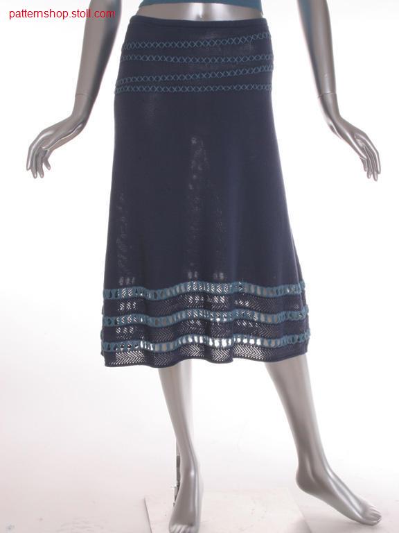 Fully fashion jersey skirt with pointelle structure / Fully fashion Rechts-Links Rock mit Petinetstruktur