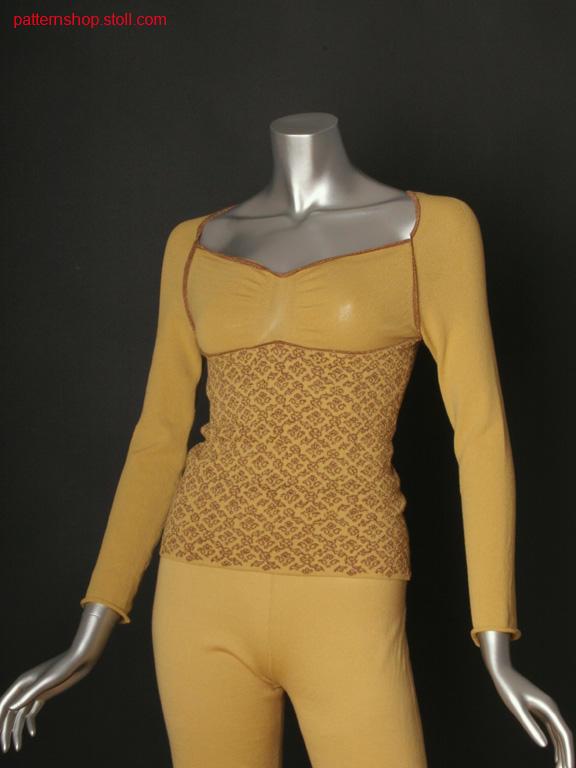 Fitted Fully Fashion pullover with 2-colour jacquard / Taillierter Fully Fashion Pullover mit 2-farbigem Jacquard