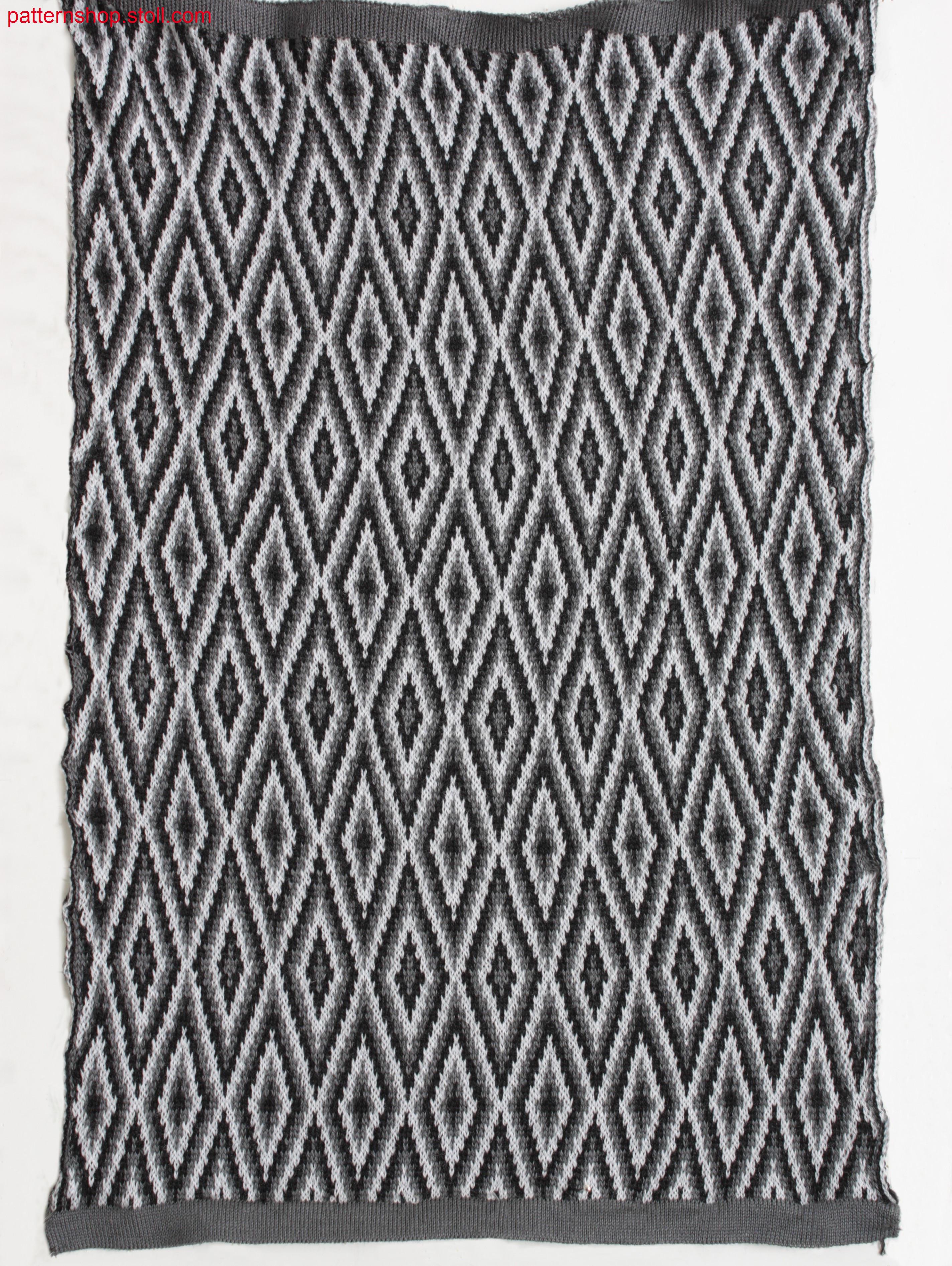 Multi-coloured jacquard fabric with float back / Mehrfarbiges Jacquardgestrick mit Flottr