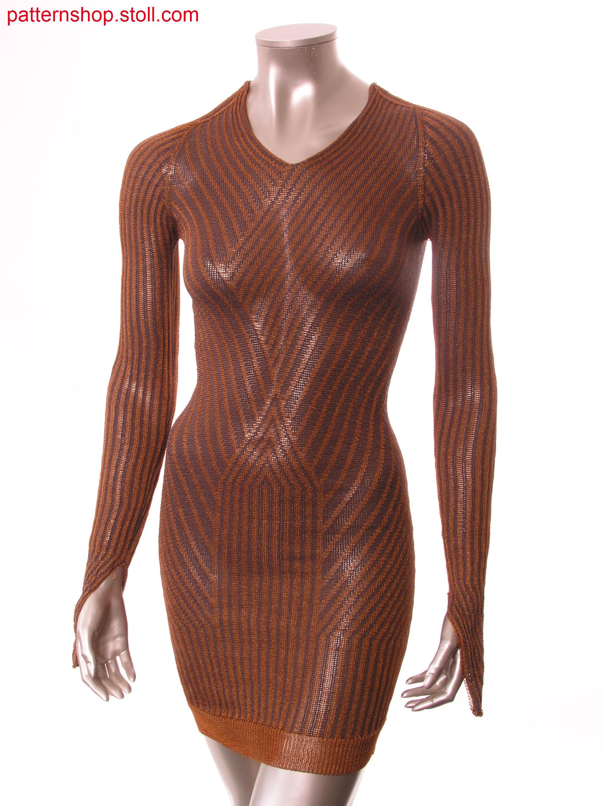 Fitted dress with ringed float jacquard / Tailliertes Kleid mit geringeltem Flottjacquard