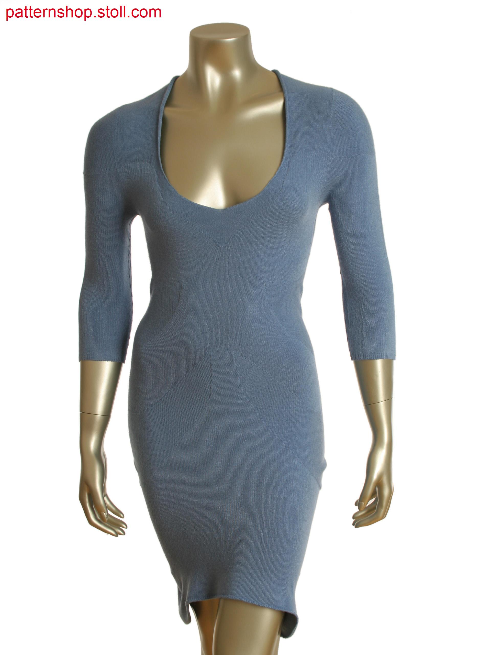 Stoll-knit and wear&reg dress with partial front reverse jersey and alternate knitting