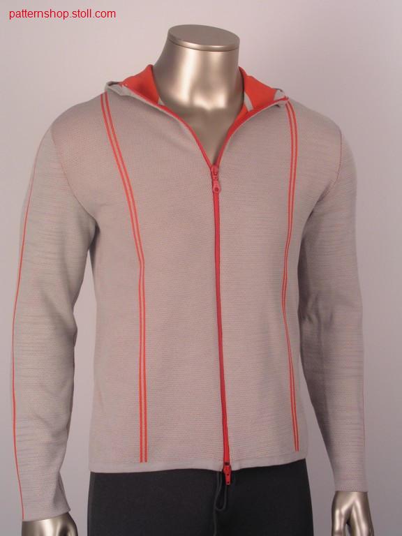 FF-sport cardigan with hood in cross tubular / FF-Sport-Strickjacke mit Kapuze in Kreuzschlauch
