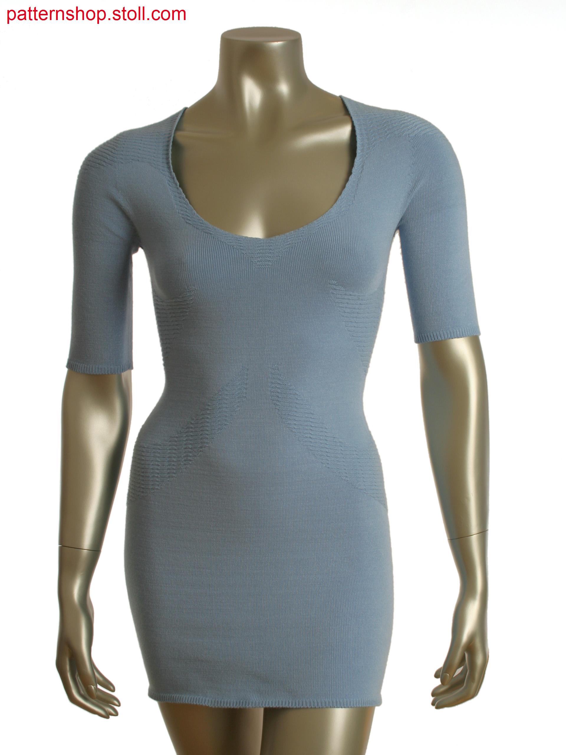Stoll-knit and wear&reg dress with partial float and jersey transfer structure