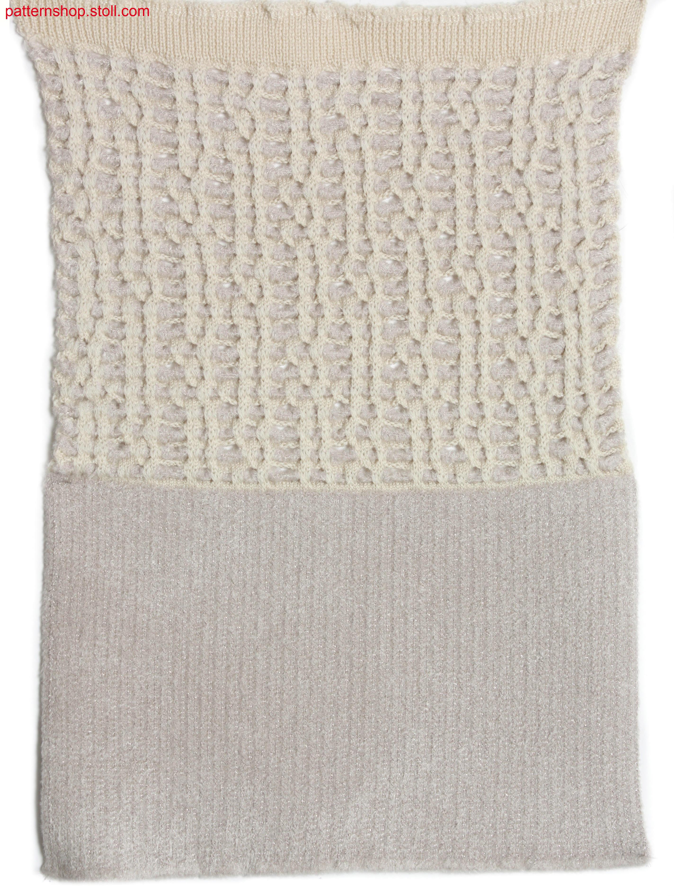 Swatch with 2-colour pointelle mesh structure / Musterausschnitt mit 2-farbiger Petinet-Netzstruktur
