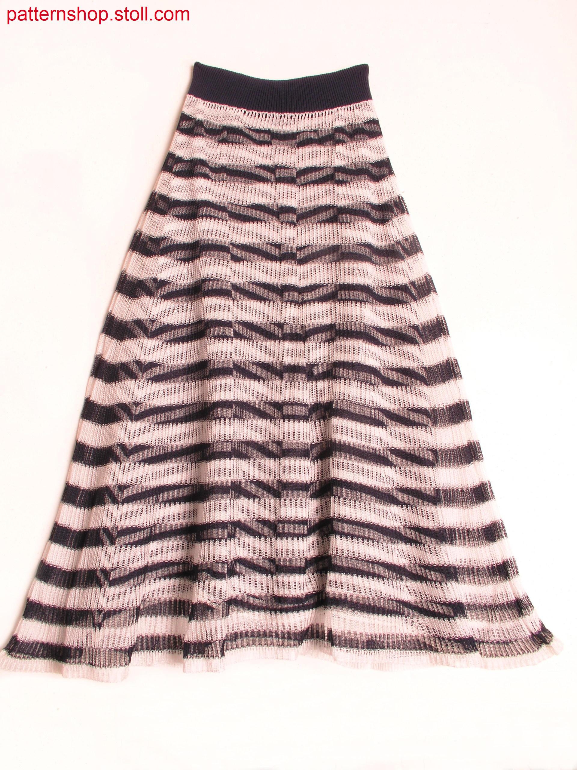 Hooped skirt in layering-look with drop stitch pattern / Geringelter Rock im Lagen-Look mit Nadelzugmuster