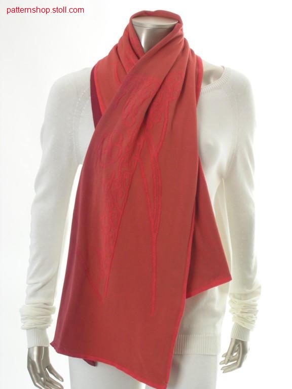 Scarf in tie-dye-technique with cross tubular jacquard / Schal in Bandana-Technik mit Kreuzschlauchjacquard
