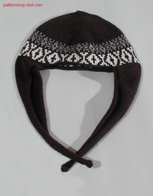 Knitted cap with 2-colour float jacquard / Strickmütze mit 2-farbigem Flottjacquard