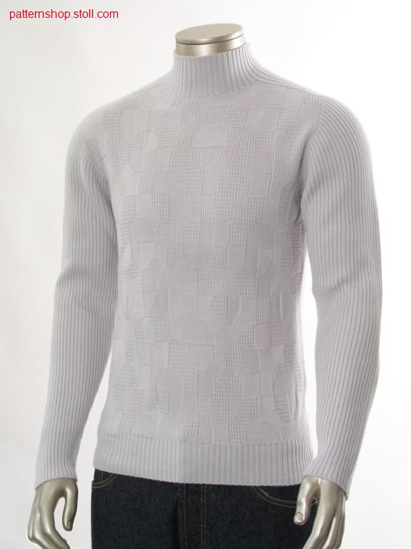 Pullover with saddle shoulder in jersey structure / Pullovermit Sattelschulter in Rechts-Links Struktur