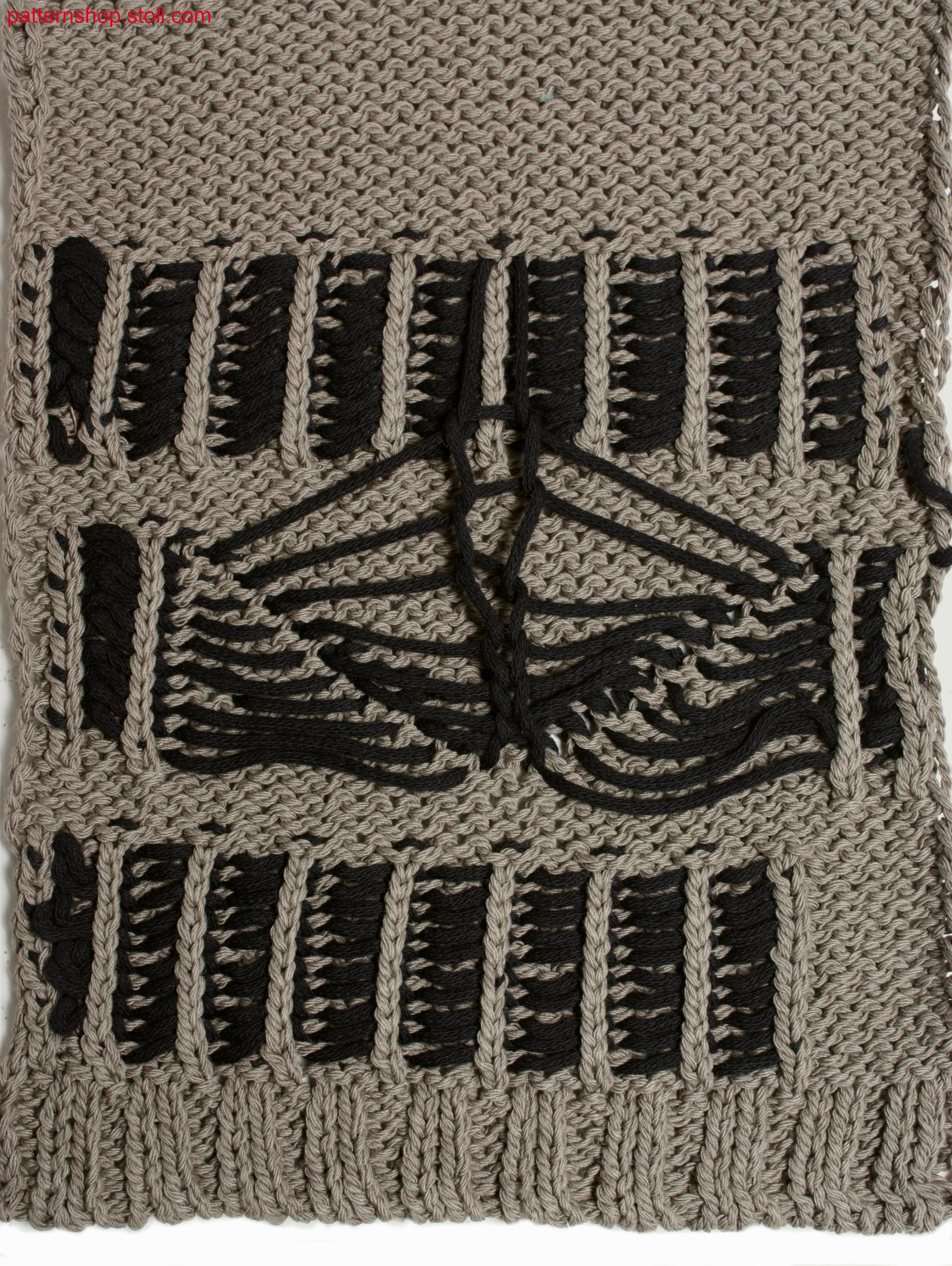 Jersey with 1x1 technique und intarsia patterning / Rechts-Links mit 1x1 Technik und Intarsia-Musterung