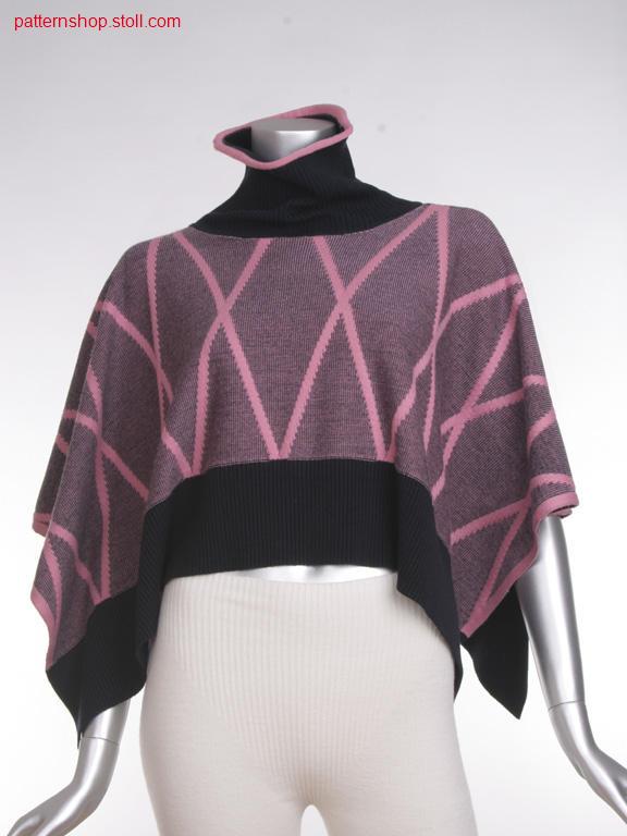 Fully fashion cape with 2-colour relief jacquard / Fully Fashion Umhang mit 2-farbigem Reliefjacquard